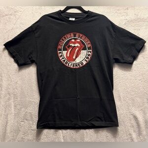 Vintage The Rolling Stones Large Established At 1962 Black Men’s T-Shirt